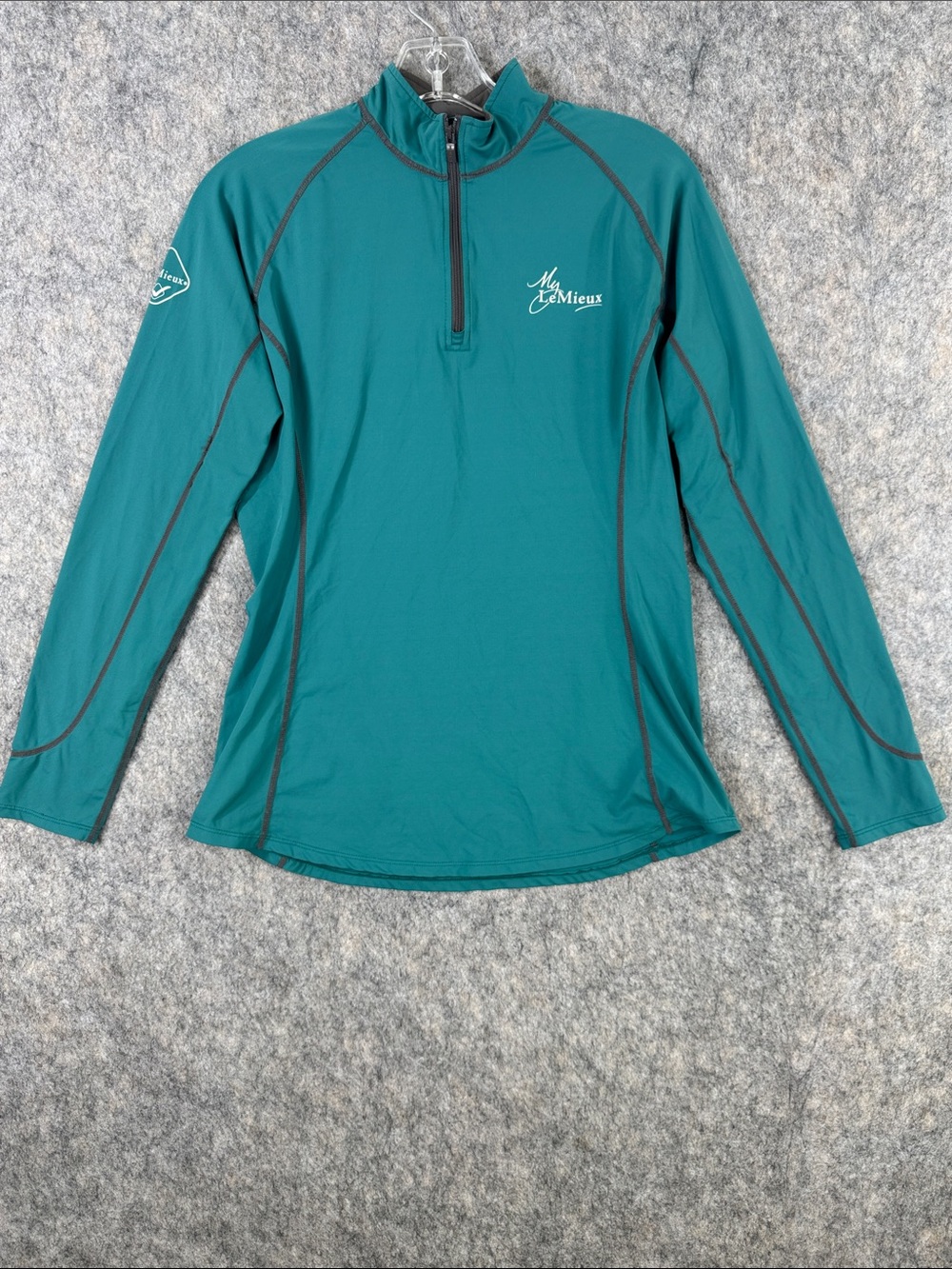 Le Mieux Womens 1/4 Zip Base Layer Top Sz M Long Sleeve Equestrian Teal - Picture 1 of 11